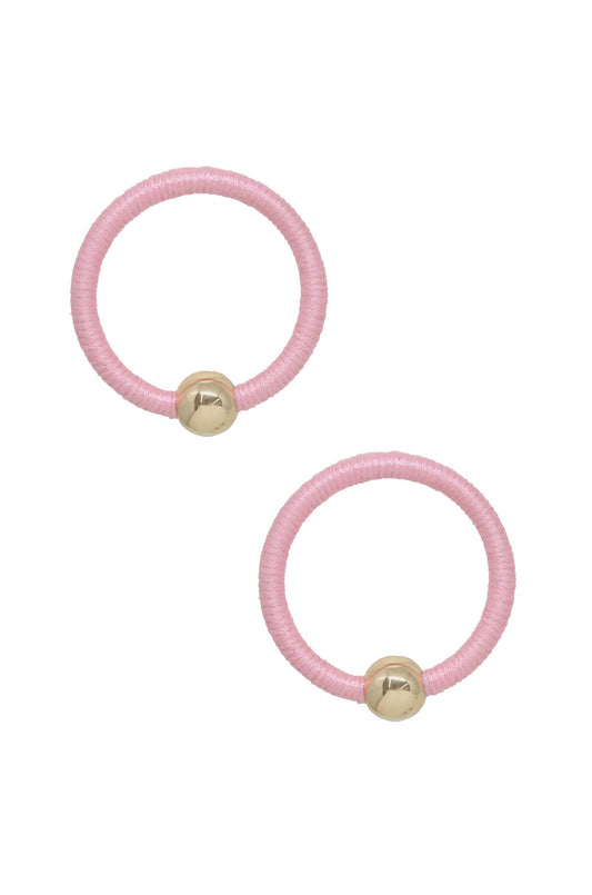 Beach Babe Hoop Earrings in Pink and Gold