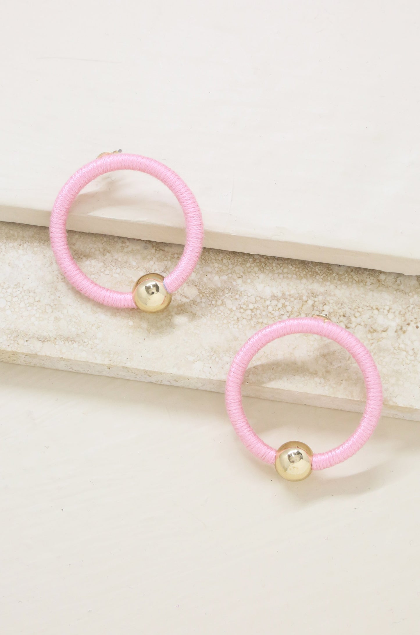 Beach Babe Hoop Earrings in Pink and Gold
