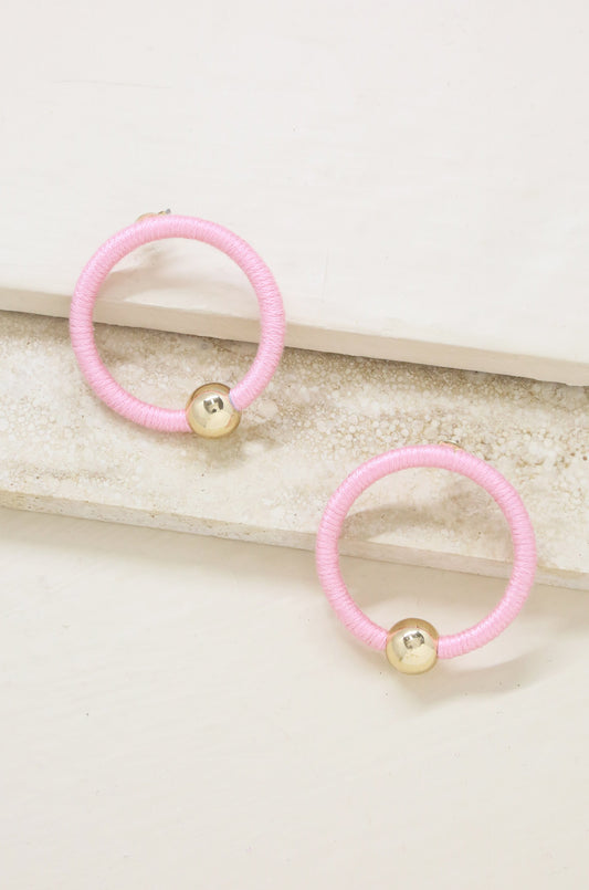 Beach Babe Hoop Earrings in Pink and Gold