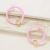 Beach Babe Hoop Earrings in Pink and Gold