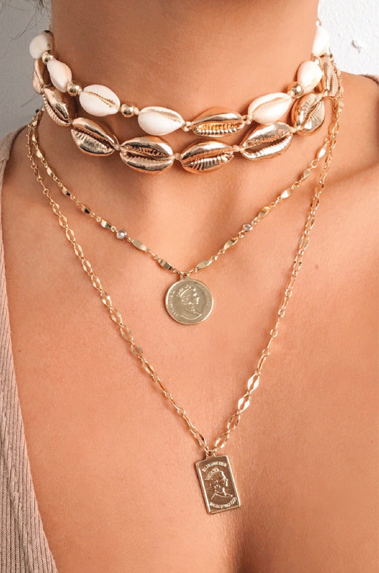 18kt Gold Plated Cowrie Shell Necklace